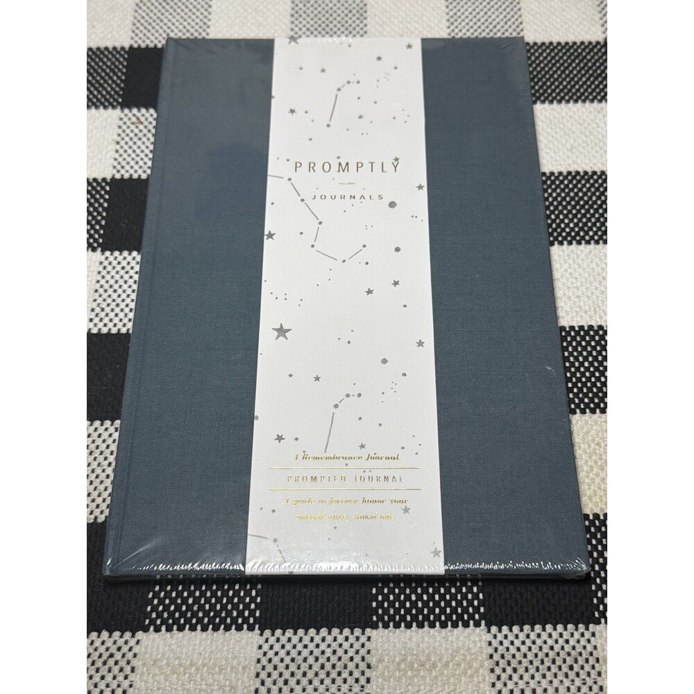 Promptly‎ Journal A Remembrance Journal Dark Blue Faux Leather